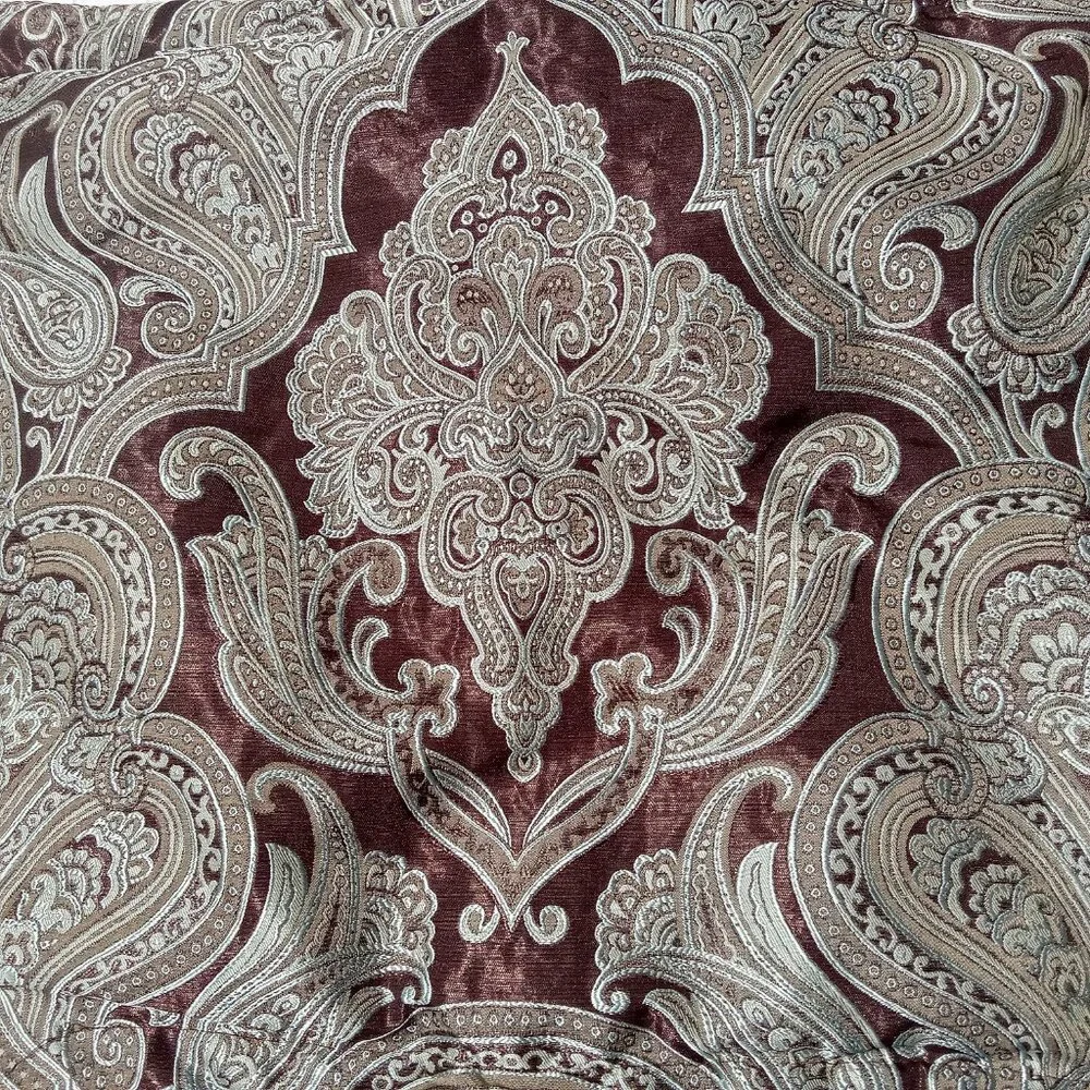 CROSCILL Home Imperial Pillow Shams Brown Brocade Damask Medallion Standard PAIR